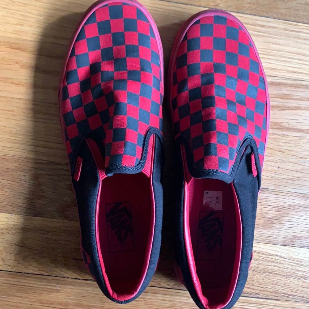 Red and Black Checkered Vans